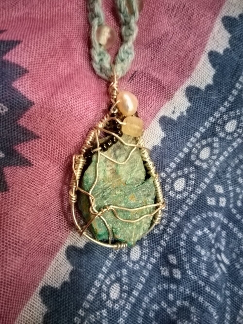 Amazonite hemp necklace